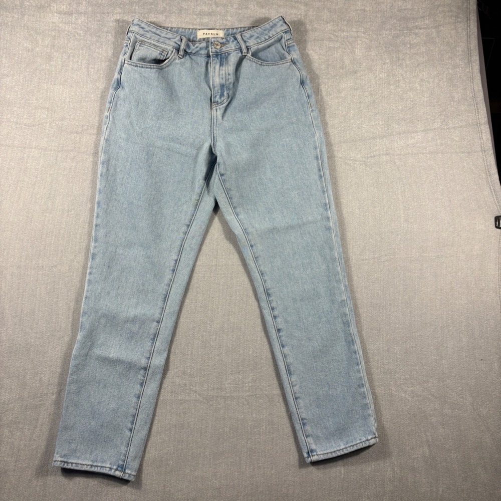 PacSun Womens Light Wash High Waisted Mom Jeans Blue 100% Cotton Size Medium
